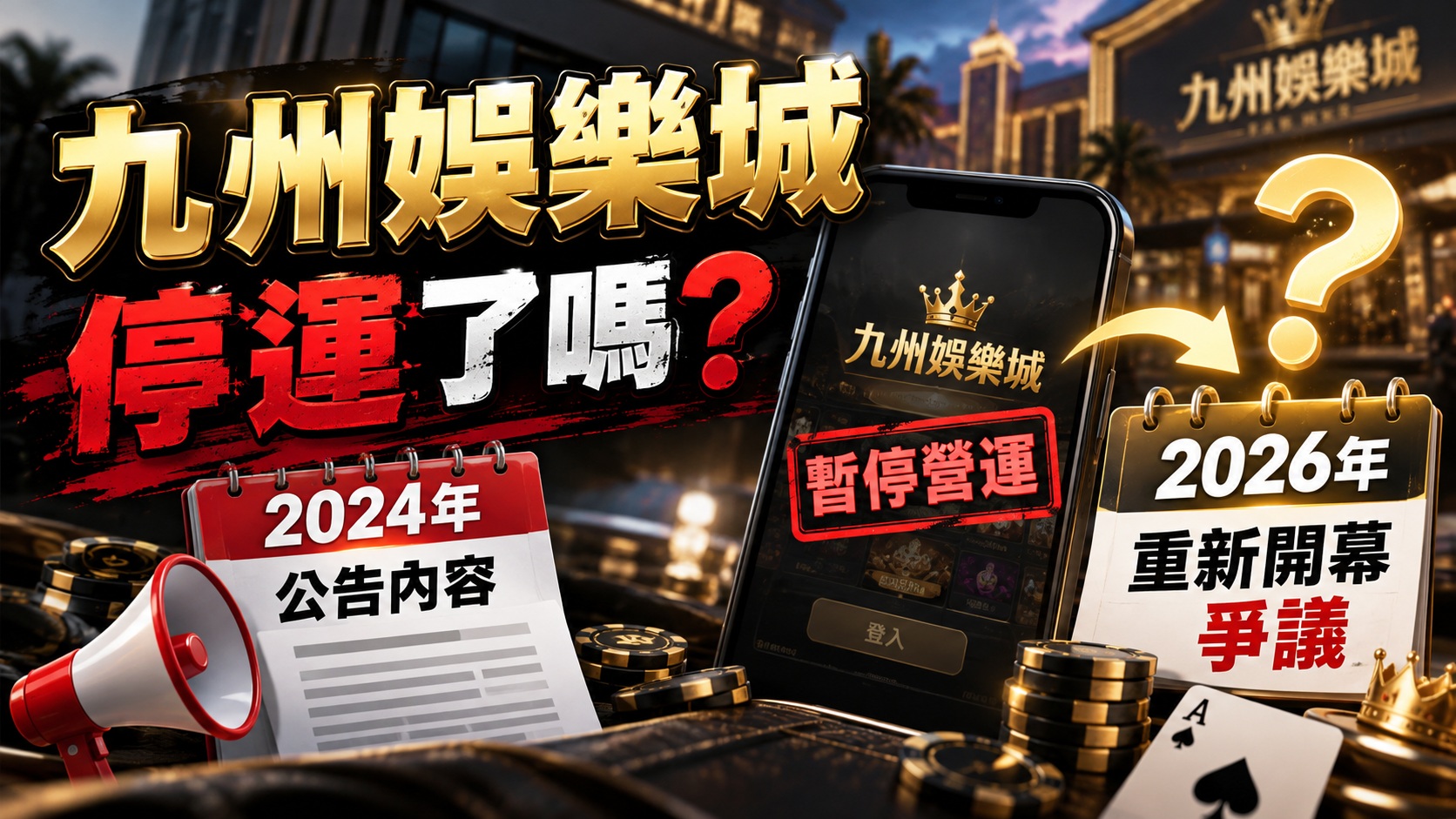 九州娛樂城停運了嗎?2024年公告與2026年重新開幕爭議